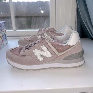 New Balance 574 sneakers. White / light Pink. Gently worn.